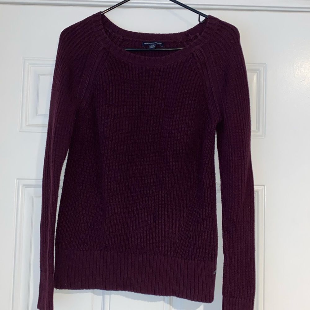 American Eagle Plum Knit Sweater Size Small